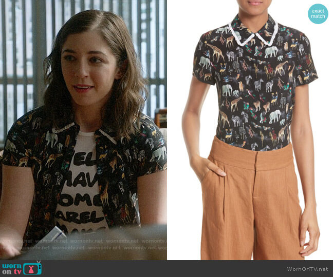 Alice + Olivia Willa Silk Blouse worn by Cable McCrory (Annabelle Attanasio) on Bull