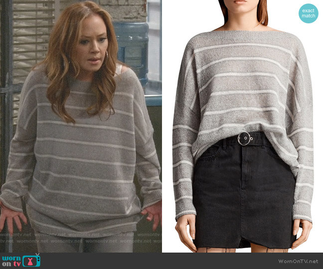 All Saints Misty Striped Sweater worn by Vanessa Cellucci (Leah Remini) on Kevin Can Wait