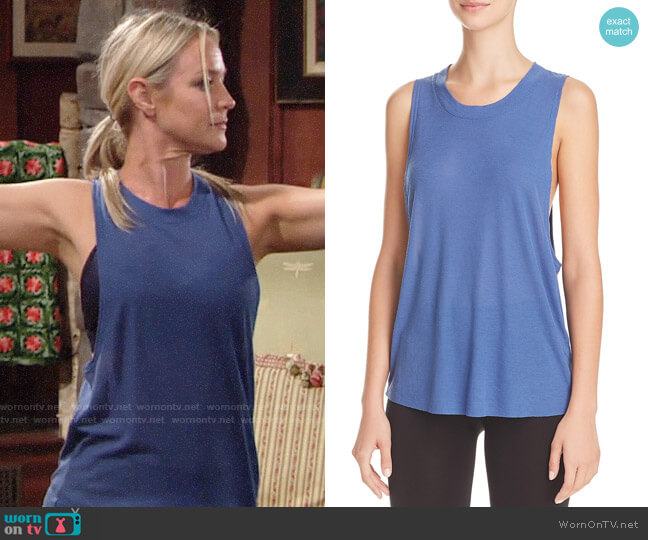 Alo Heat Wave Tank in Cobalt worn by Sharon Newman (Sharon Case) on The Young and the Restless