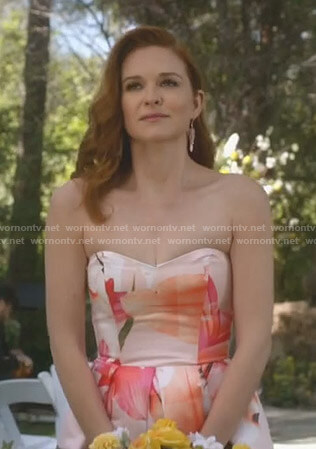 April Kepner’s floral strapless gown on Grey’s Anatomy