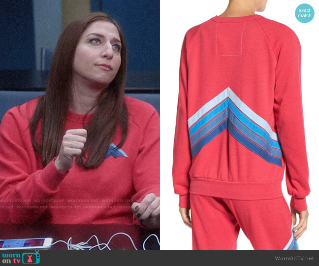 Aviator Nation Mountain Stripe Crewneck Sweatshirt worn by Gina Linetti (Chelsea Peretti) on Brooklyn Nine-Nine