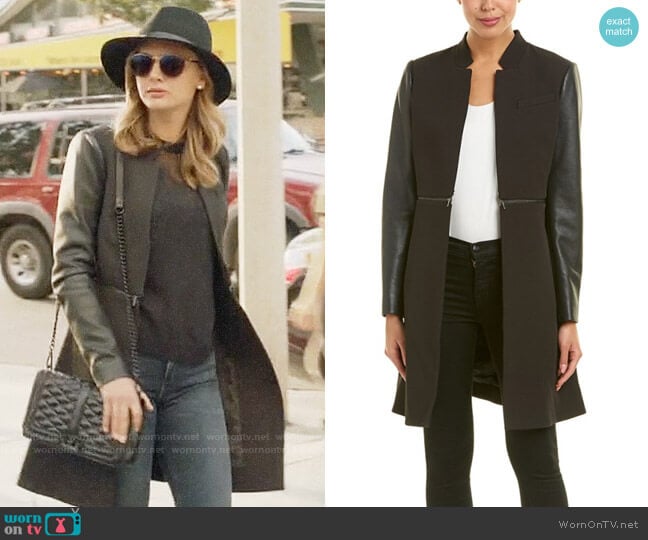 Bcbgmaxazria Zip-Waist Coat worn by Megan Morrison (Christine Evangelista) on The Arrangement