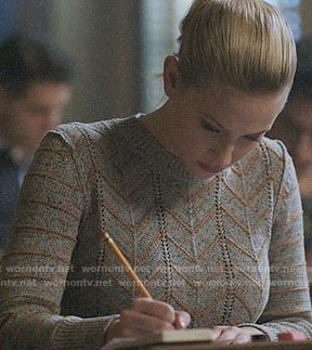Betty’s grey chevron sweater on Riverdale