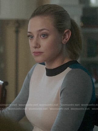 Betty’s colorblock sweater on Riverdale