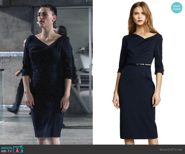 Black Halo 3/4 Sleeve Jackie O Dress worn by Kara Danvers (Melissa Benoist) on Supergirl