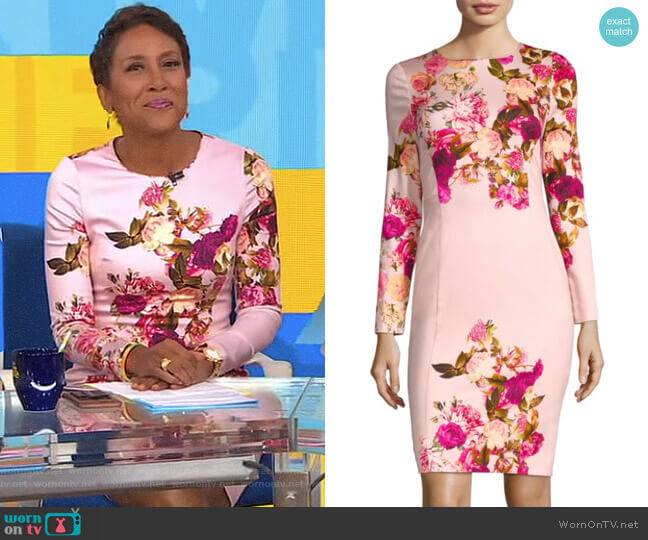 Black Halo Lively Sheath Dress worn by Robin Roberts on Good Morning America