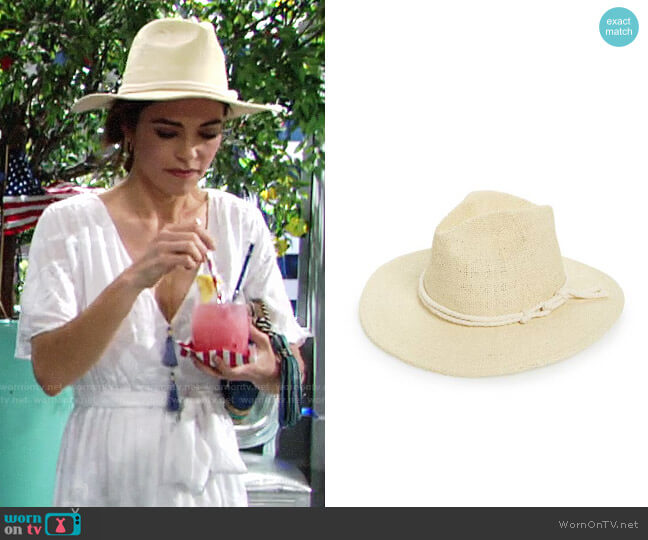 Brixton Ellington Straw Fedora worn by Victoria Newman (Amelia Heinle) on The Young and the Restless