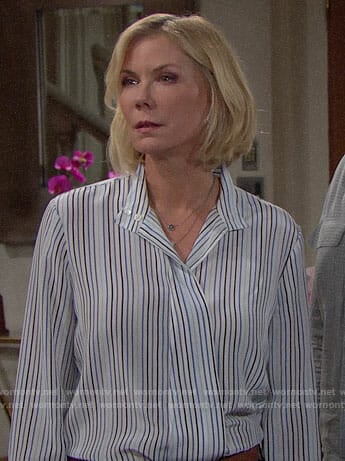 Brooke’s striped blouse on The Bold and the Beautiful