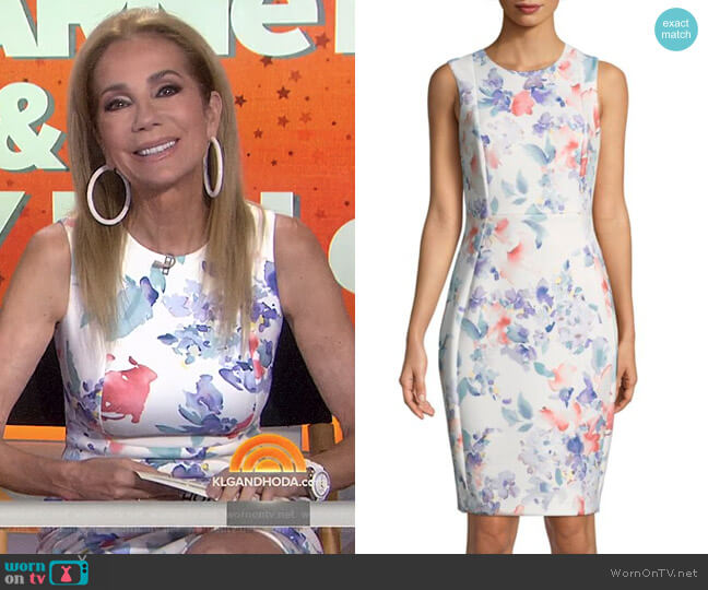 Calvin Klein Sleeveless Floral Sheath Dress worn by Kathie Lee Gifford on Today