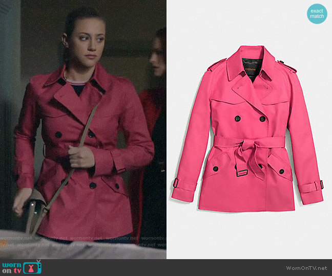 Coach Solid Short Trench worn by Betty Cooper (Lili Reinhart) on Riverdale