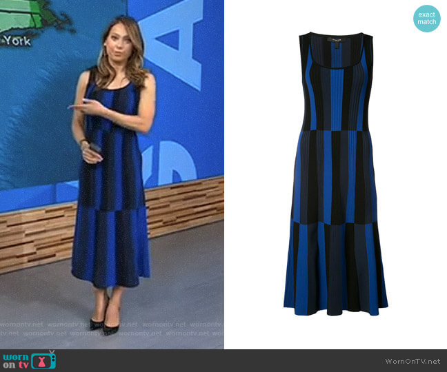 Derek Lam Striped Scoop Neck Dress worn by Ginger Zee on Good Morning America