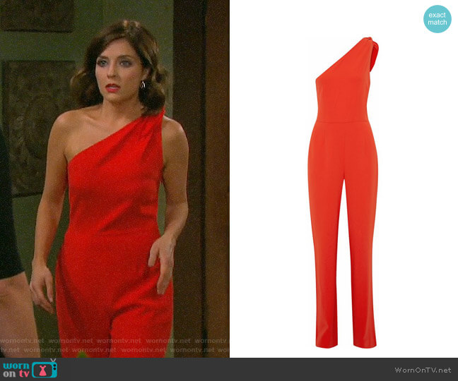 Diane von Furstenberg One-Shoulder Jumpsuit worn by Theresa Donovan (Jen Lilley) on Days of our Lives