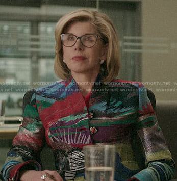 Diane’s colorful jacket on The Good Fight