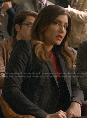 Dinah’s pinstriped blazer on Arrow