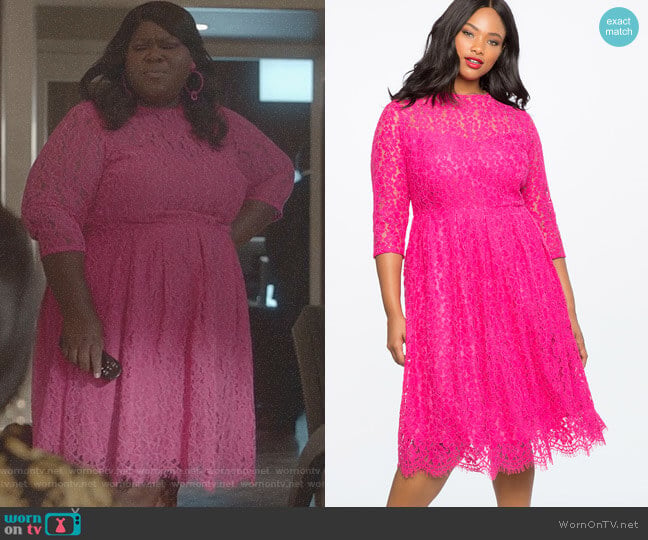 Eloquii Lace Fit and Flare Dress worn by Becky (Gabourey Sidibe) on Empire