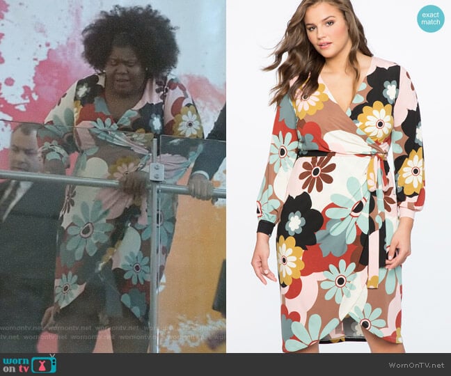 Eloquii Printed Wrap Dress with Tie worn by Becky (Gabourey Sidibe) on Empire