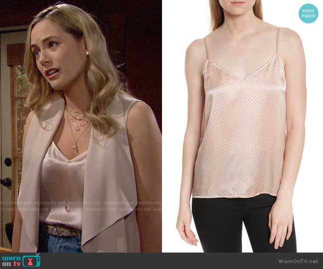 Equipment Layla Top in French Nude worn by Hope Logan (Annika Noelle) on The Bold and the Beautiful