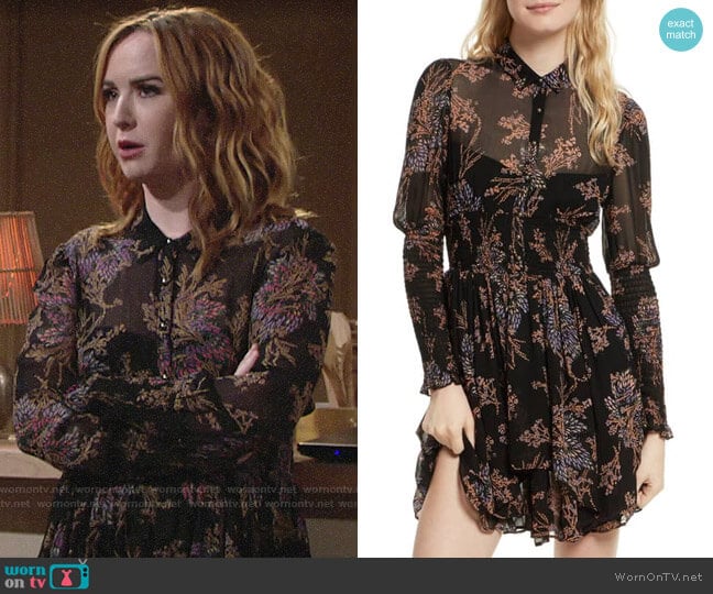 Free People Fake Pretend Mini Dress worn by Mariah Copeland (Camryn Grimes) on The Young and the Restless