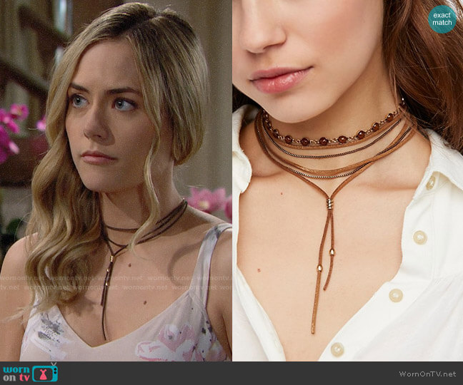 Wanted & Wild Leather Bolo from Free People worn by Hope Logan (Annika Noelle) on The Bold and the Beautiful