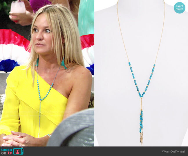 Gorjana Power Turquoise Y Neck Necklace worn by Sharon Newman (Sharon Case) on The Young and the Restless