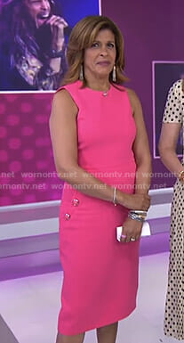 Hoda’s pink dress with button details on Today