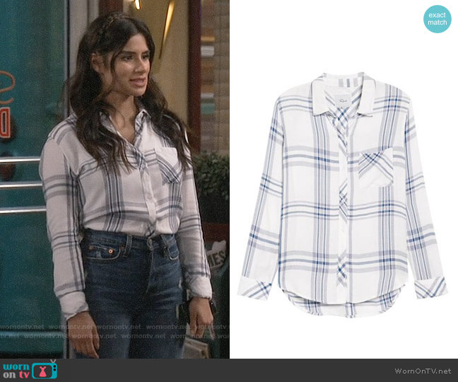 Rails Hunter Shirt in Powder Sky worn by Sofia (Diane Guerrero) on Superior Donuts