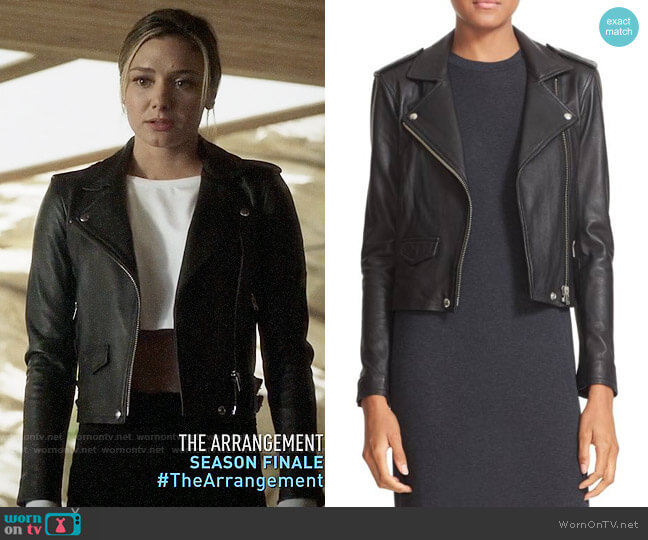 IRO Ashville Jacket worn by Megan Morrison (Christine Evangelista) on The Arrangement