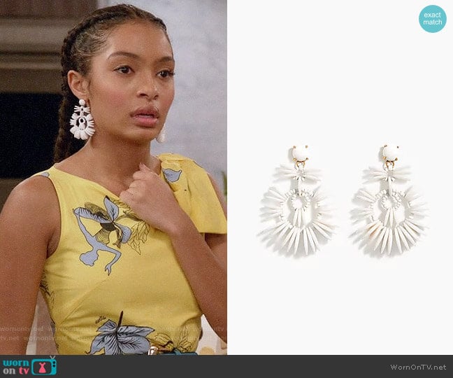 J.Crew Disc Statement Earrings worn by Zoey Johnson (Yara Shahidi) on Black-ish