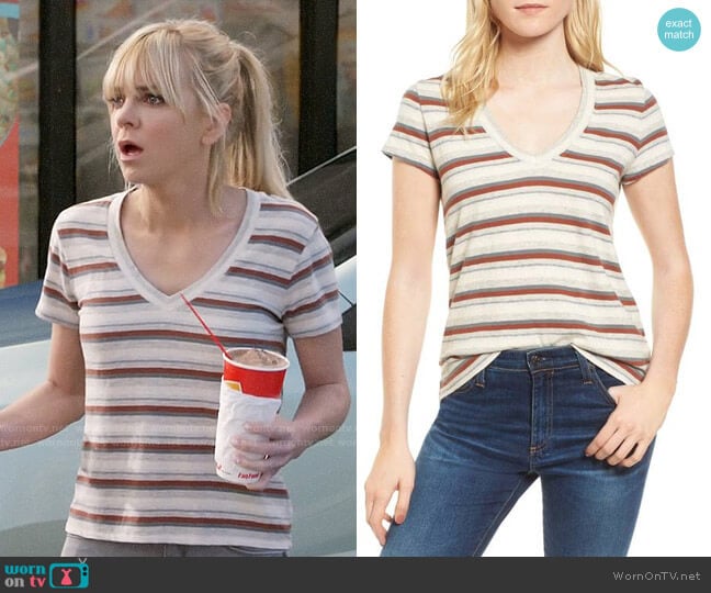 James Perse Stripe Tee worn by Christy Plunkett (Anna Faris) on Mom