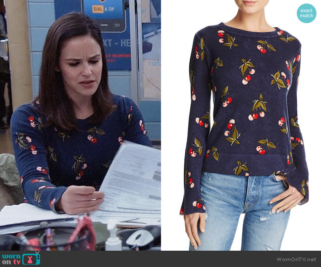 Joie Varden Cherry Print Sweater worn by Amy Santiago (Melissa Fumero) on Brooklyn Nine-Nine