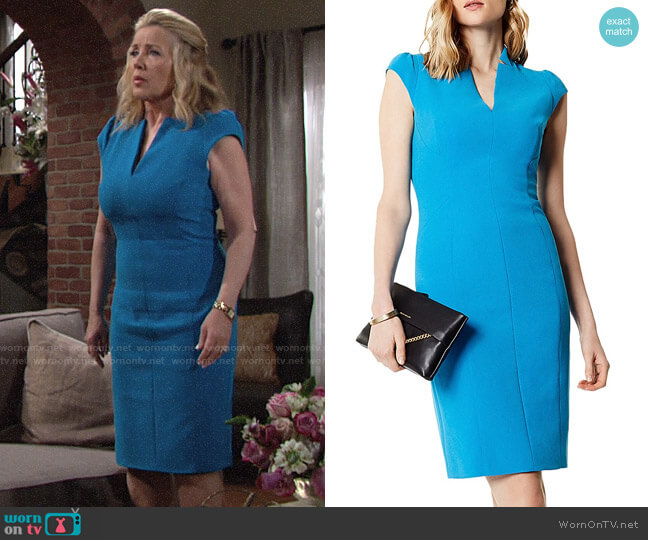 Karen Millen Tailored Pencil Dress worn by Nikki Reed Newman (Melody Thomas-Scott) on The Young and the Restless