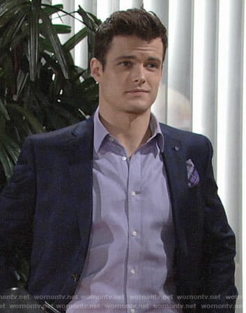 Kyle’s blue plaid blazer on The Young and the Restless