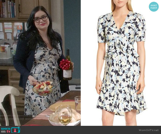 Lewit Ruffle Front A-Line Stretch Silk Dress worn by Alex Dunphy (Ariel Winter) on Modern Family