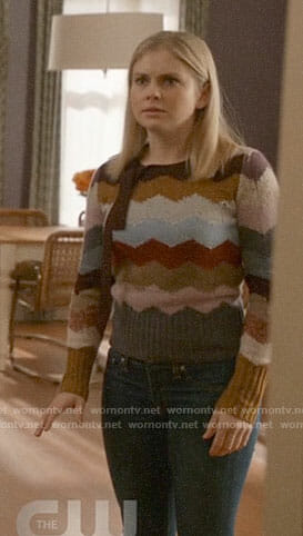 Liv’s chevron striped sweater on iZombie
