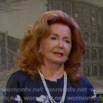 Maggie’s floral dress and long jacket on Days of our Lives