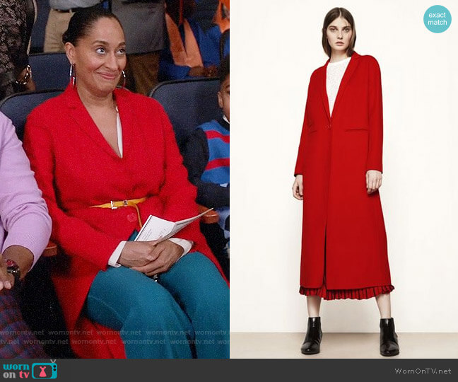 Maje Galaxie Coat worn by Rainbow Johnson (Tracee Ellis Ross) on Black-ish