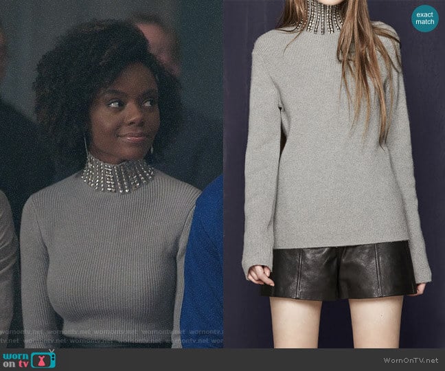 Maje Matias Sweater worn by Josie McCoy (Ashleigh Murray) on Riverdale