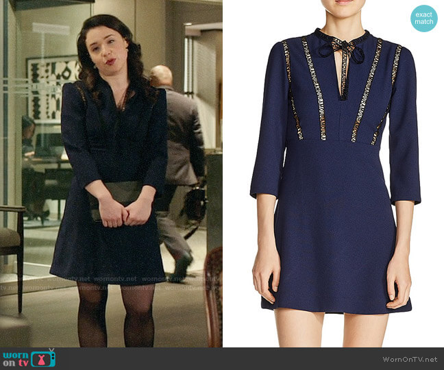 Maje Remala Amour Dress worn by Marissa Gold (Sarah Steele) on The Good Fight