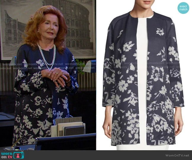 Lafayette 148 New York Makeda Floral-Print Jacket worn by Maggie Horton (Suzanne Rogers) on Days of our Lives