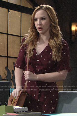 Mariah’s red star print dress on The Young and the Restless