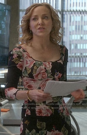 Marissa’s rose print dress on Bull