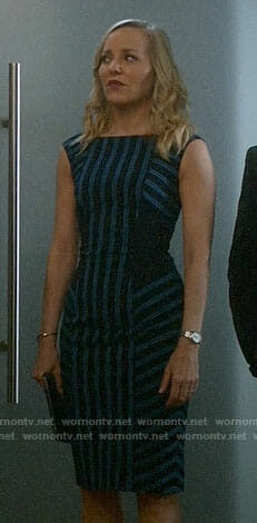 Marissa’s blue striped dress on Bull