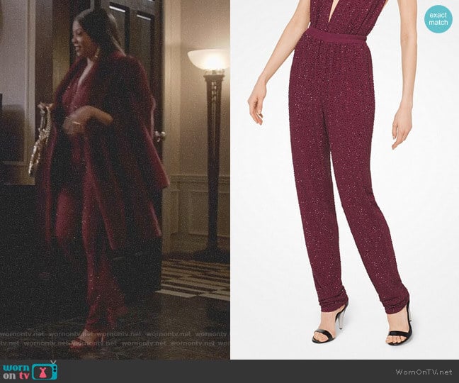 Michael Kors Collection Crystal-Embroidered Matte-Jersey Pants worn by Cookie Lyon (Taraji P. Henson) on Empire