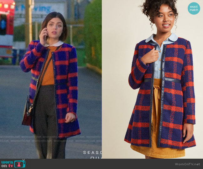 Modcloth Retro Tailored A-Line Coat worn by Stella Abbott (Lucy Hale) on Life Sentence