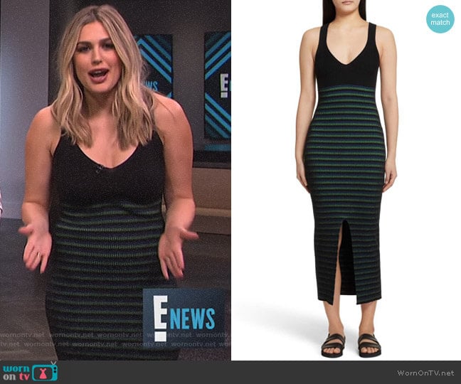 Opening Ceremony Ribbed Stripe Midi Dress worn by Carissa Loethen Culiner on E! News