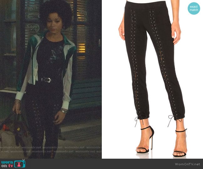 Pam & Gela Lace-Up Crop Sweatpants worn by Maia Roberts (Alisha Wainwright ) on Shadowhunters
