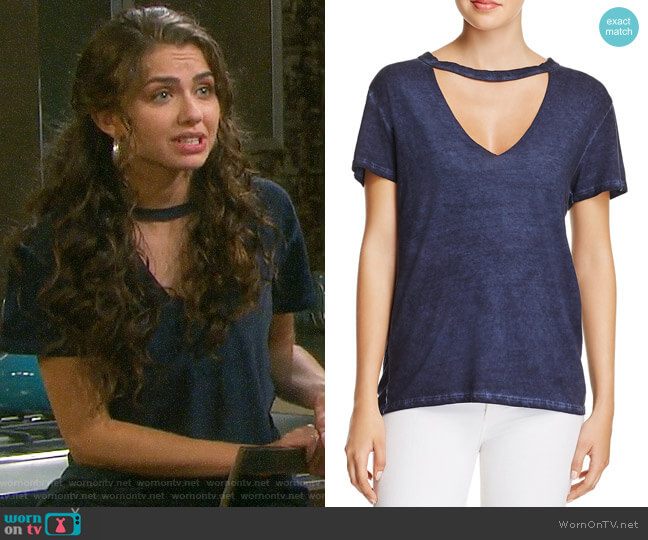 Pam & Gela Cutout Choker Tee worn by Ciara Brady (Victoria Konefal) on Days of our Lives