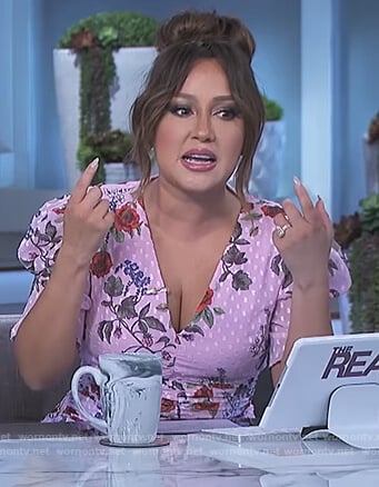 Adrienne’s pink floral ruched dress on The Real