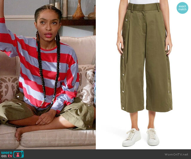 Public School Tess Wide Leg Crop Pants worn by Zoey Johnson (Yara Shahidi) on Black-ish
