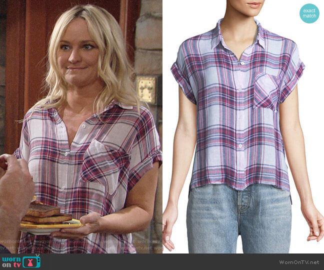 Rails Whitney Plaid Shirt worn by Sharon Newman (Sharon Case) on The Young and the Restless